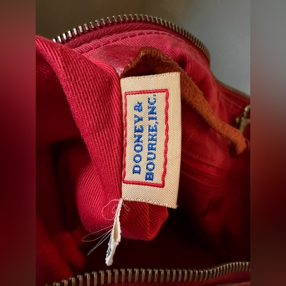 Dooney & Bourke Vintage Blue Denim Signature Monogram w/ Red LeatherShoulder Bag - Picture 14 of 16